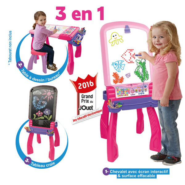 Magi Chevalet Interactif 3 en 1 rose vtech