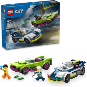 La course-poursuite entre la voiture de police et la super voiture lego 60415