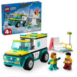 L’ambulance de secours et le snowboardeur lego 60403